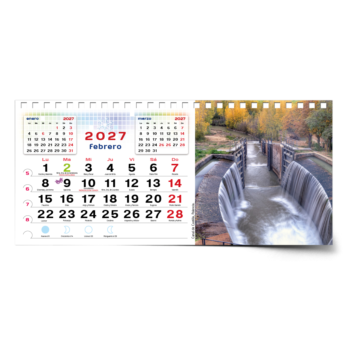 Calendario de mesa con wire-O W-220 CASTILLA Y LEÓN Y SUS RINCONES - Imagen 6