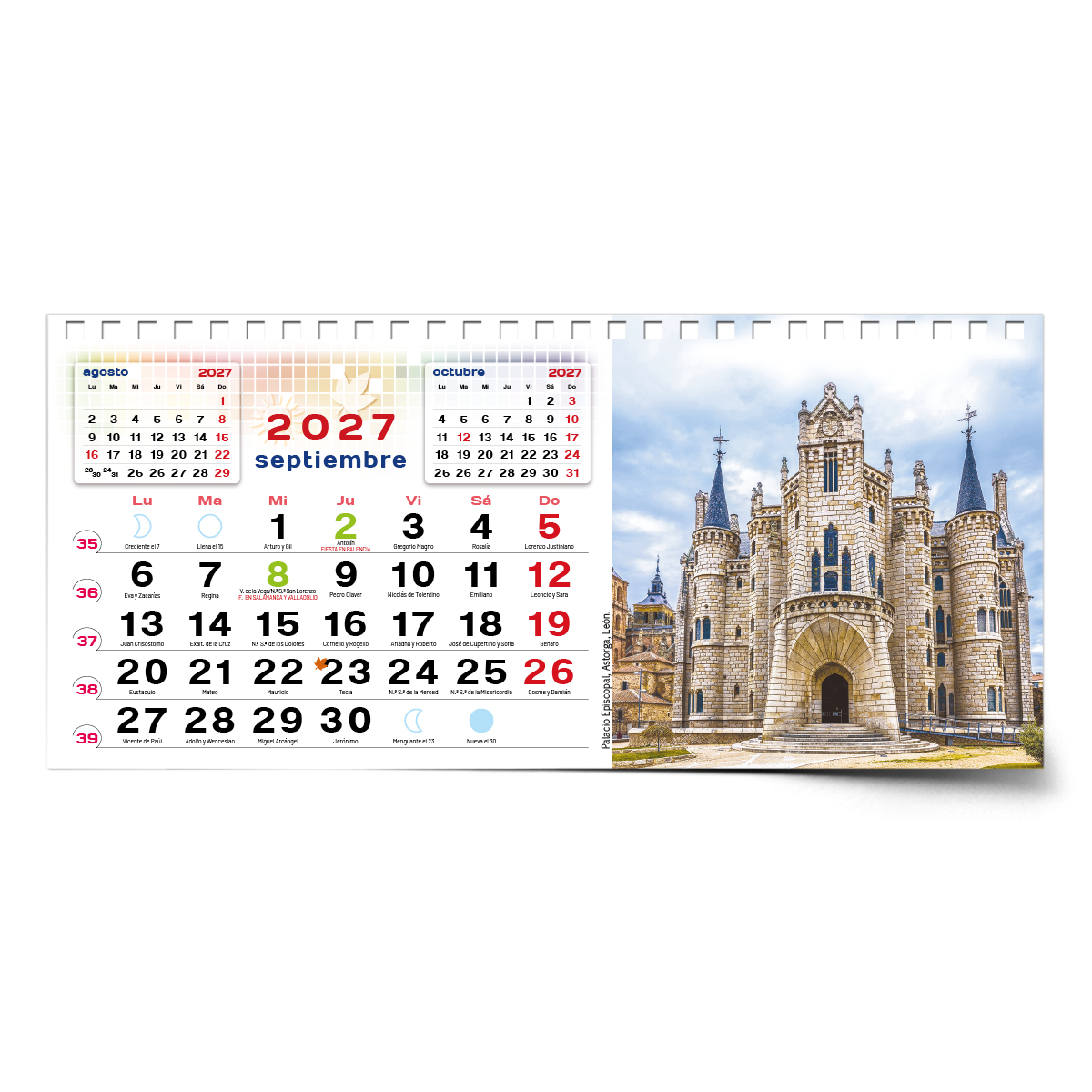 Calendario de mesa con wire-O W-220 CASTILLA Y LEÓN Y SUS RINCONES - Imagen 13