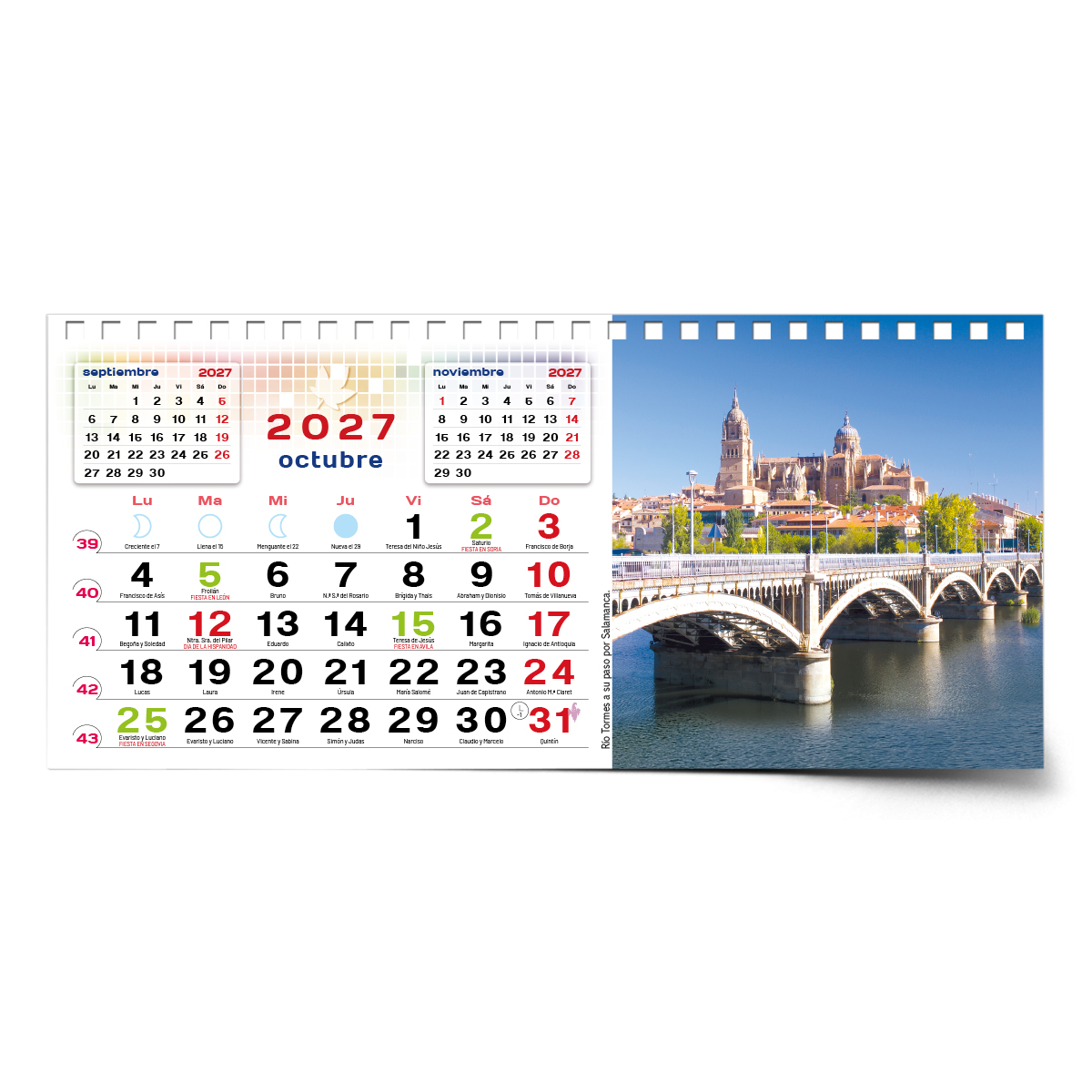 Calendario de mesa con wire-O W-220 CASTILLA Y LEÓN Y SUS RINCONES - Imagen 14