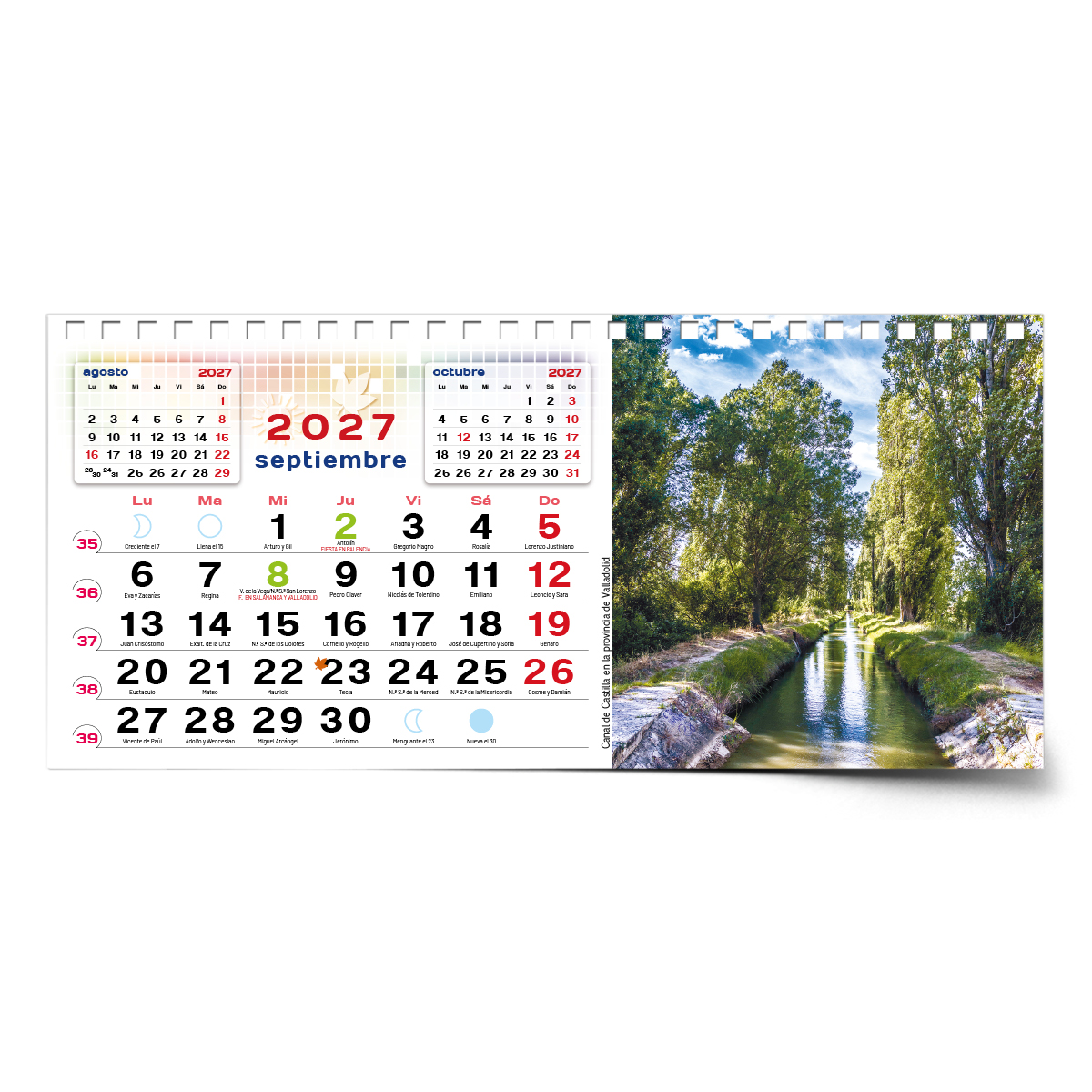 Calendario de mesa con wire-O W-220 VALLADOLID Y SUS RINCONES - Imagen 13