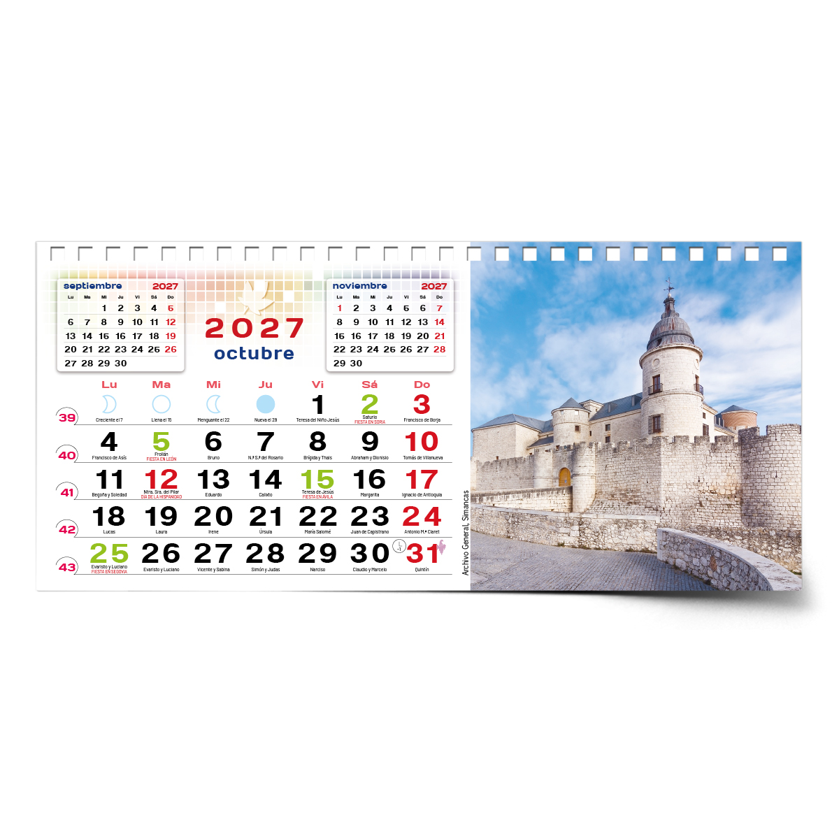Calendario de mesa con wire-O W-220 VALLADOLID Y SUS RINCONES - Imagen 14